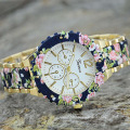 Hot Selling Metal Rose Watch Flower Geneva Wristwatches 2015 Brand